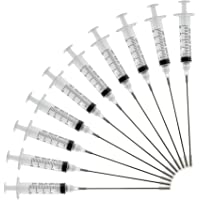 10 pack 5ml Jeringa de plástico luer lock con 16G 4&quot-Punta Roma Agujas y Tapas de jeringa + tapas de agujas para…